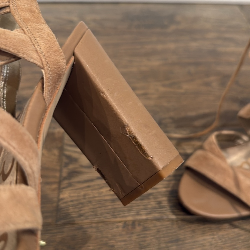 Sam Edelman Yardley tan nude suede heels sz 10 - Picture 4 of 6